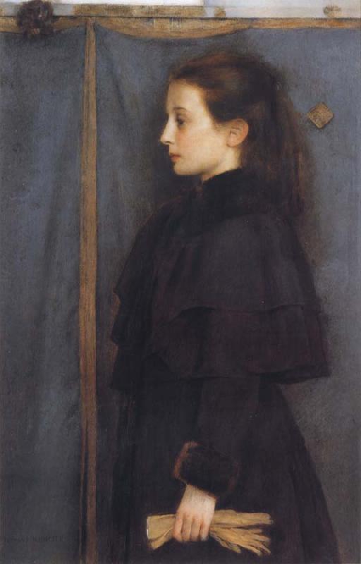 Fernand Khnopff Portrait of Jeanne de Bauer oil painting picture